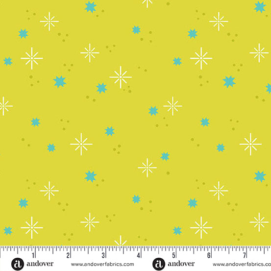 KP Creates Ghostly Garden Stardust Green Fabric