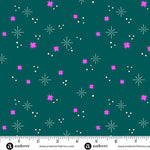 KP Creates Ghostly Garden Stardust Teal Fabric