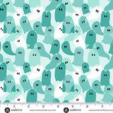 KP Creates Ghostly Garden Ghost Party Aqua Fabric