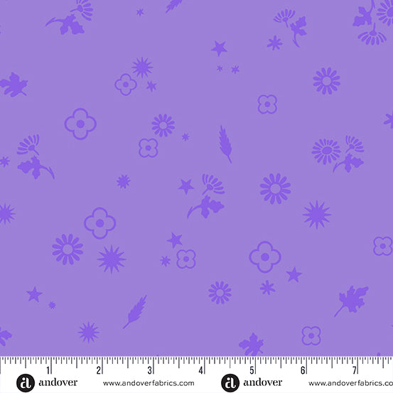 Alison Glass Postmark Margin Lilac Purple Fabric