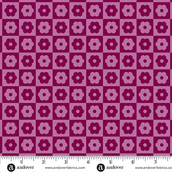 Libs Elliott Birdie Checker Bloom Cherry Fabric