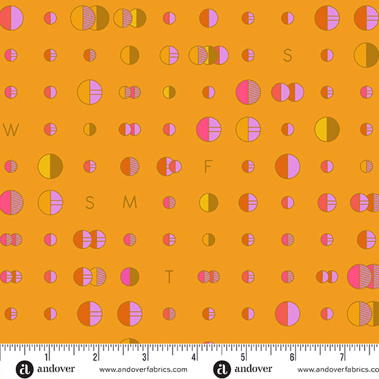 Alison Glass Soliloquy Data Yarrow Orange Fabric
