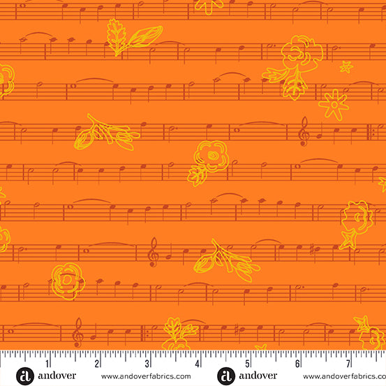 Alison Glass Soliloquy Singalong Marigold Orange Fabric