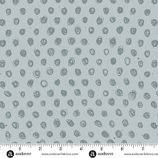 Giucy Giuce Ink Scribbles Moon Gray Fabric