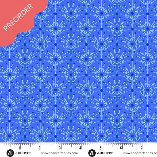 Giucy Giuce Deco Frost Winter Clamshells Glacier Blue Fabric