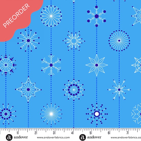 Giucy Giuce Deco Frost Snowflakes Frost Blue Fabric