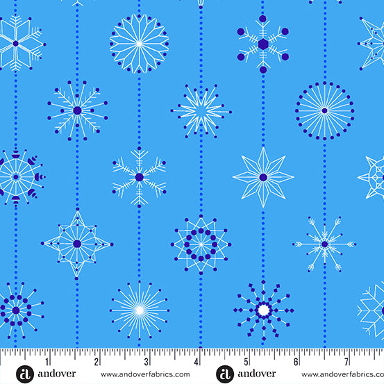 Giucy Giuce Deco Frost Snowflakes Frost Blue Fabric