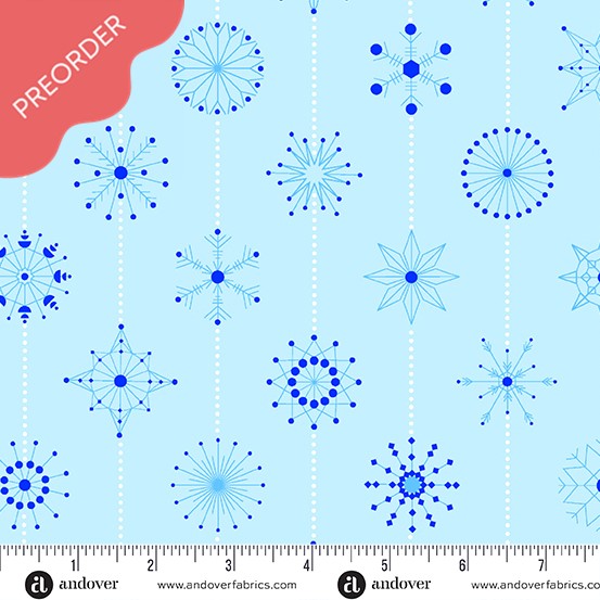 Giucy Giuce Deco Frost Snowflakes Artic Light Blue Fabric