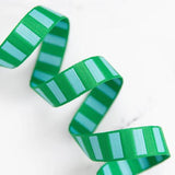 Bold Stripe Webbing Billiard/Turquoise 1" By the Yard