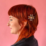 Sawtooth Star Hair Clip - Quilt Hair Accessories by Sarah Hearts