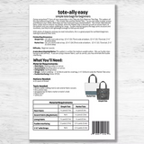 The Tote-ally Easy Beginner Bag Pattern by Studio M Squared