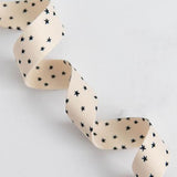 Starry Webbing Mini Black Stars 1" By the Yard