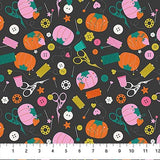 Sarah Hearts Bits and Bobs Pincushions Gray Fabric
