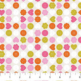 Bits and Bobs Buttons Cream Fabric by Sarah Hearts