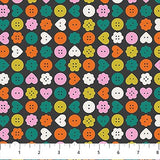 Bits and Bobs Buttons Black Fabric by Sarah Hearts