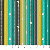 Bits and Bobs Zippers Teal Fabric by Sarah Hearts