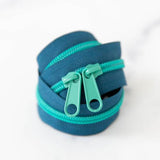 30" Colored Zipper - Tealtastic Blue
