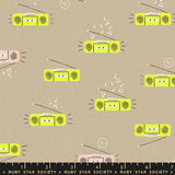 Lofi Linens Boom Khaki Fabric by Ruby Star Society