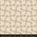 Lofi Linens Flock Khaki Fabric by Ruby Star Society