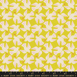 Lofi Linens Flock Citron Fabric by Ruby Star Society