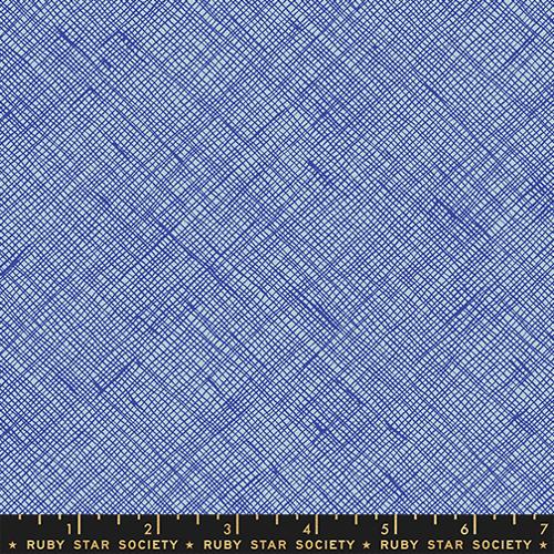 Memento Crosshatch Lapis Fabric by Carolyn Friedlander
