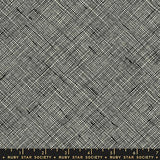 Memento Crosshatch Black Fabric by Carolyn Friedlander