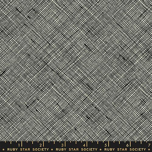 Memento Crosshatch Black Fabric by Carolyn Friedlander