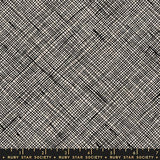 Memento Crosshatch Black Canvas Fabric by Carolyn Friedlander