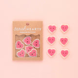 Pink Sweet Heart Large 1" Buttons by Sarah Hearts