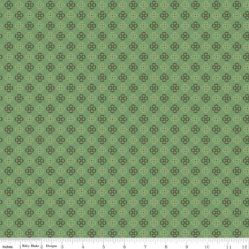 Lori Holt Autumn Kerchief Basil Green Fabric