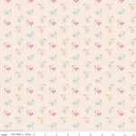 Riley Blake Hush Hush Stitched with Love Beige Fabric