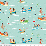 Shawn Wallace Happy Haven The Good Life Aqua Fabric
