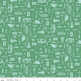 Shawn Wallace Happy Haven Let's Camp Green Fabric