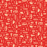 Shawn Wallace Happy Haven Let's Camp Red Fabric