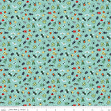 Shawn Wallace Happy Haven Bug Life Aqua Fabric