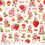 Strawberry Shortcake Main Print in Cream Fabric by Riley Blake