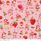 PREORDER Strawberry Shortcake Main Print in Pink Fabric by Riley Blake