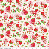 PREORDER Strawberry Shortcake Toss in Cream Fabric by Riley Blake