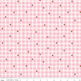 PREORDER Strawberry Shortcake Gingham Pink Fabric by Riley Blake