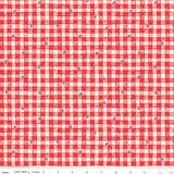 PREORDER Strawberry Shortcake Gingham Red Fabric by Riley Blake