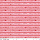 PREORDER Strawberry Shortcake Text Pink Fabric by Riley Blake