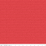 PREORDER Strawberry Shortcake Text Red Fabric by Riley Blake