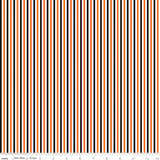 Riley Blake Stripes 1/8" Halloween Black and Orange Fabric
