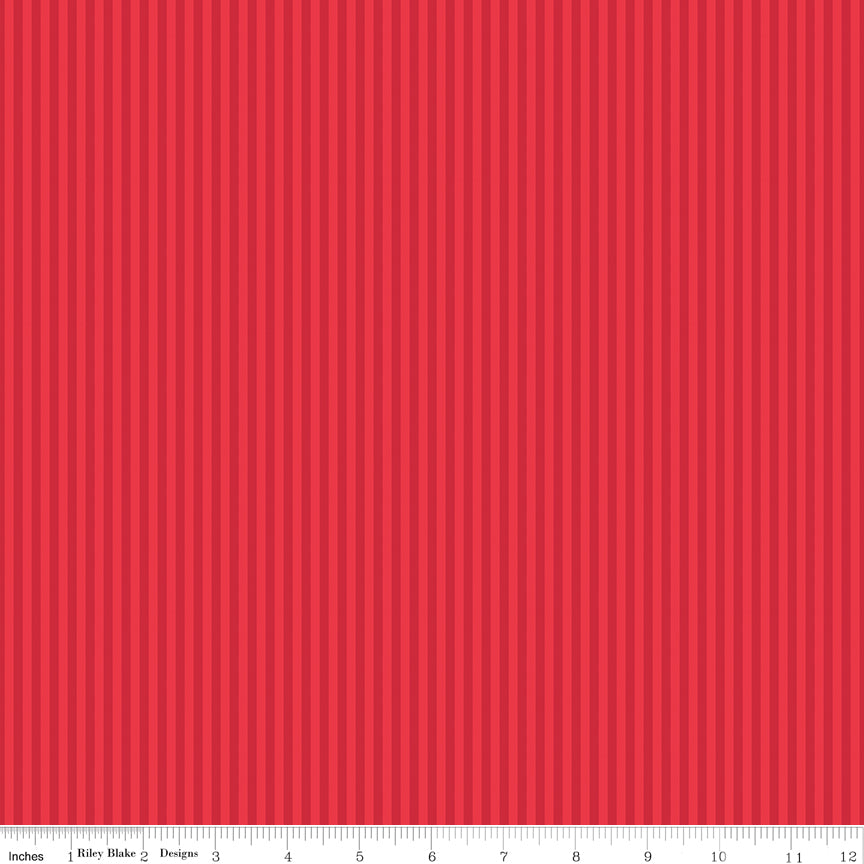 Railey Red Color Riley Blake Stripes 1/8