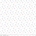 Pattern of small multicolored dots on a white background