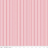 Riley Blake Patriotic Basics Ticking Stripe Red Fabric