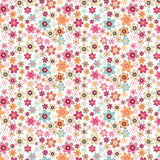 Poppie Cotton Calico Cowgirls Cowgirl Meadow White Fabric