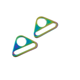 Emmaline Bags Triangle Rings 1" Iridescent Rainbow Set of 2