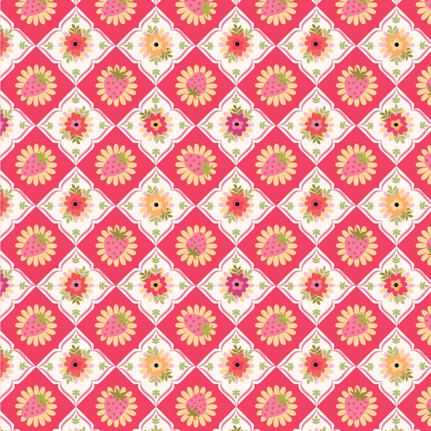 Poppie Cotton Calico Cowgirls Feeling Quilty Pink Fabric