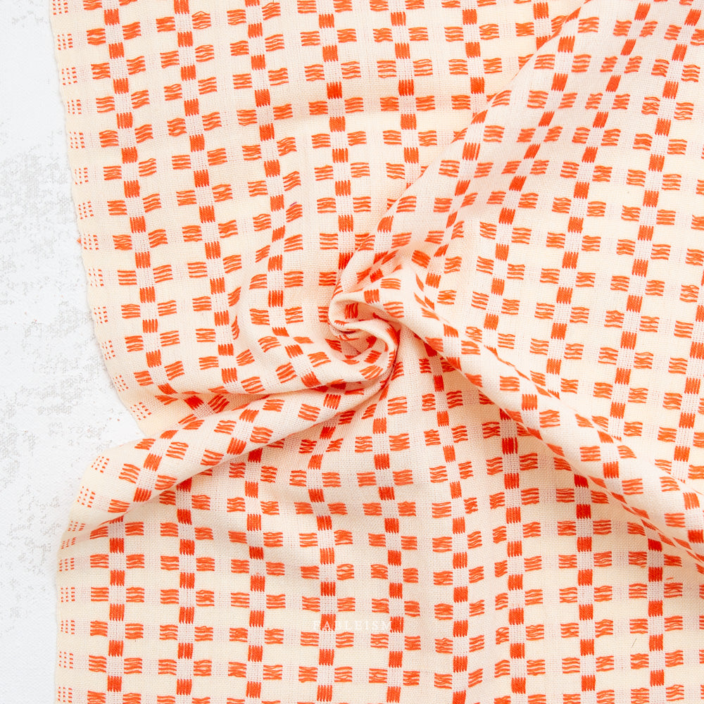 Fine and Dandy Basket Weave in PIcnic Woven Fabric by Fableism